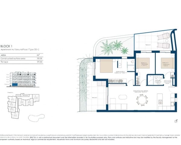 Apartamento de 3 habitaciones en El Valle Golf Resort, Murcia ciudad en venta con piscina garaje - 385.000 € (Ref: 10169210)