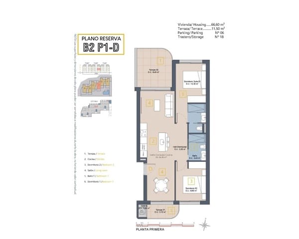 2 soveværelse Lejlighed til salg i Las Lomas de Rame - Bahía Bella, Los Alcázares med swimmingpool garage - € 344.900 (Ref: 10169216)