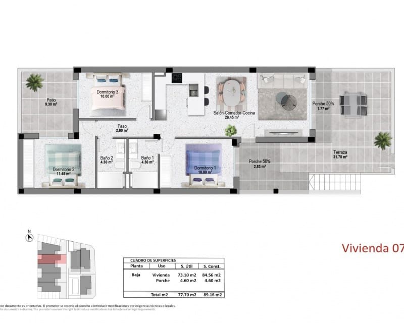 3 soveværelse Lejlighed til salg i Pilar de la Horadada med swimmingpool garage - € 315.900 (Ref: 10169225)