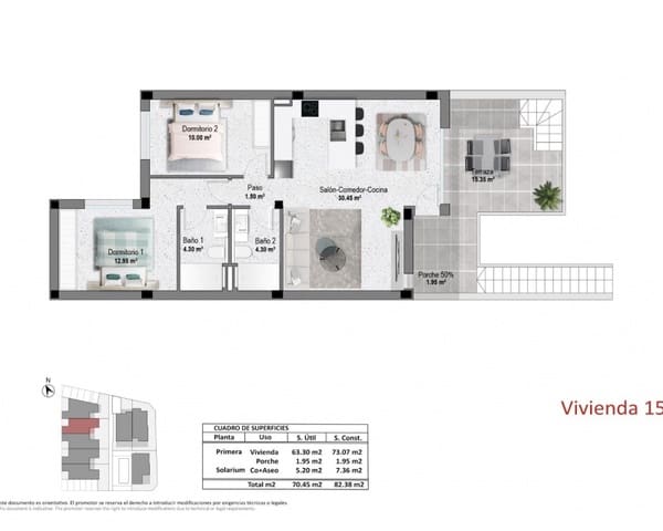 2 soveværelse Lejlighed til salg i Pilar de la Horadada ciudad, Pilar de la Horadada med swimmingpool garage - € 329.900 (Ref: 10169226)
