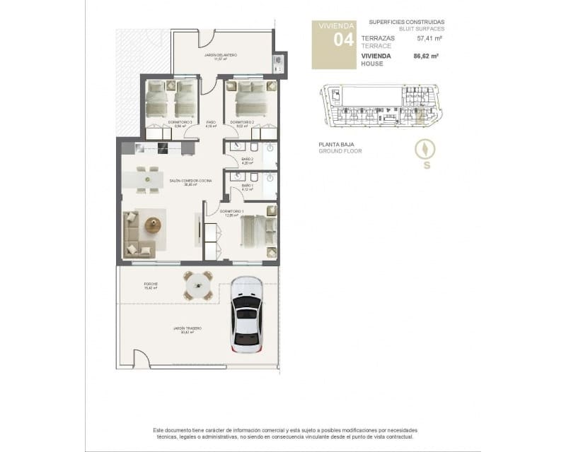 3 soverom Leilighet til salgs i Torre de la Horadada med svømmebasseng garasje - € 354 000 (Ref: 10169237)