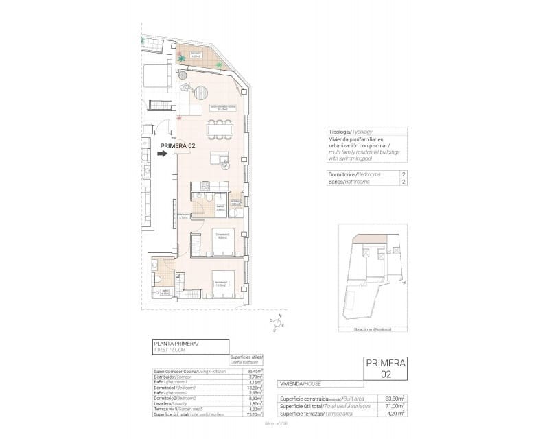 Apartamento de 2 habitaciones en Hondón de las Nieves en venta con piscina garaje - 185.000 € (Ref: 10170190)