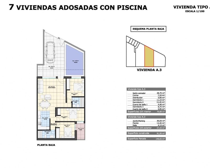 3 quarto Apartamento para venda em Pilar de la Horadada com piscina - 319 900 € (Ref: 8835784)
