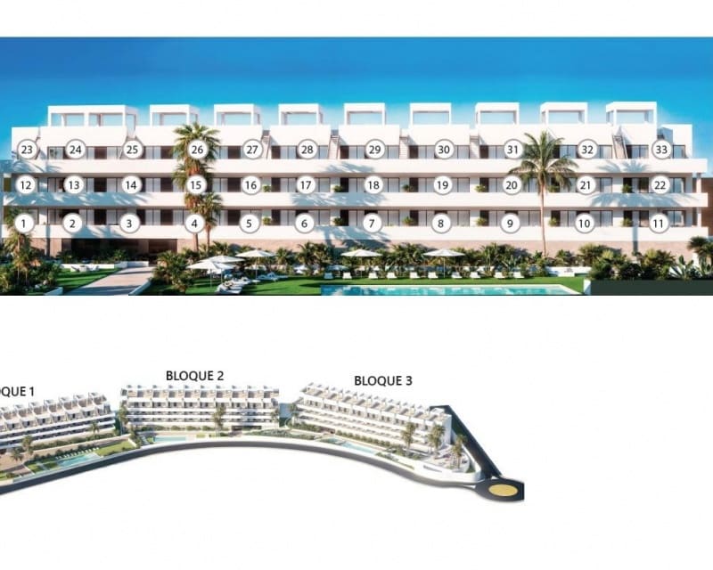 2 quarto Apartamento para venda em Finestrat com piscina - 329 900 € (Ref: 9027180)