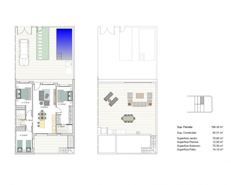 3 quarto Casa em Banda para venda em San Javier com piscina - 372 000 € (Ref: 9626835)