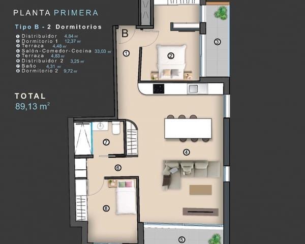 2 quarto Apartamento para venda em Centro - Muelle Pesquero, Torrevieja - 245 000 € (Ref: 9640951)