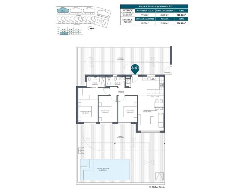 3 camera da letto Appartamento in vendita in Los Alcazares con piscina - 408.000 € (Rif: 9733999)