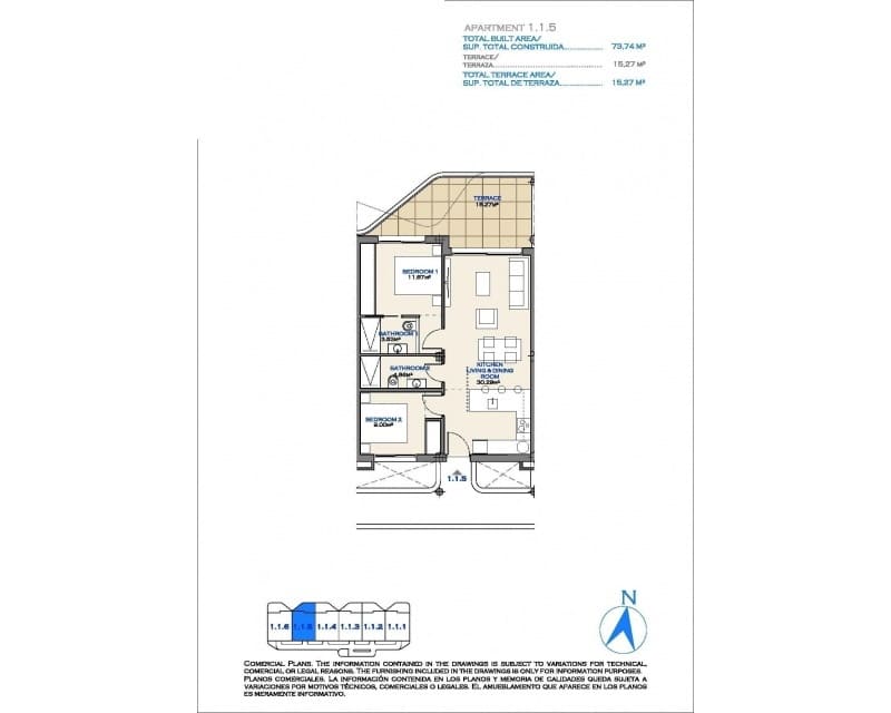 Apartamento de 2 habitaciones en Los Alcázares en venta con piscina - 279.000 € (Ref: 9784423)