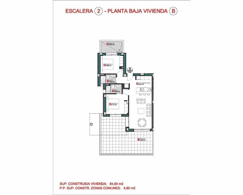 2 makuuhuone Huoneisto myytävänä paikassa Aguas Nuevas mukana uima-altaan - 274 900 € (Ref: 9895537)