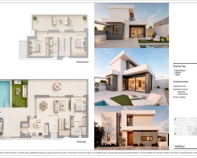 3 sypialnia Willa na sprzedaż w Pilar de la Horadada z basenem garażem - 495 000 € (Ref: 9895551)