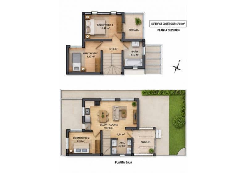 3 soveværelse Byhus til salg i Playa Flamenca med swimmingpool garage - € 219.000 (Ref: 10169338)