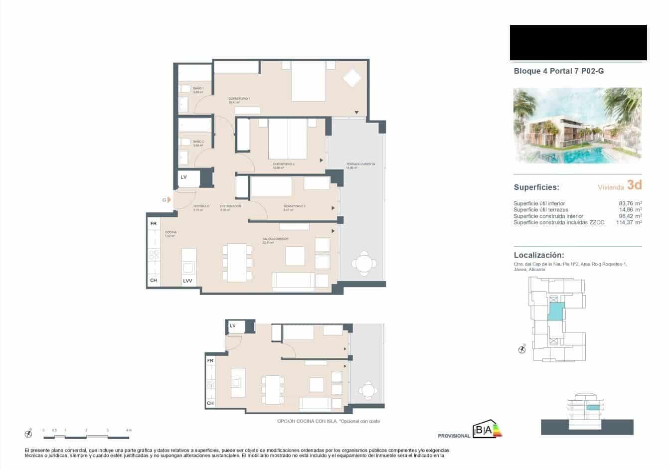 3 chambre Appartement à vendre à Javea / Xabia avec piscine garage - 404 000 € (Ref: 8394871)