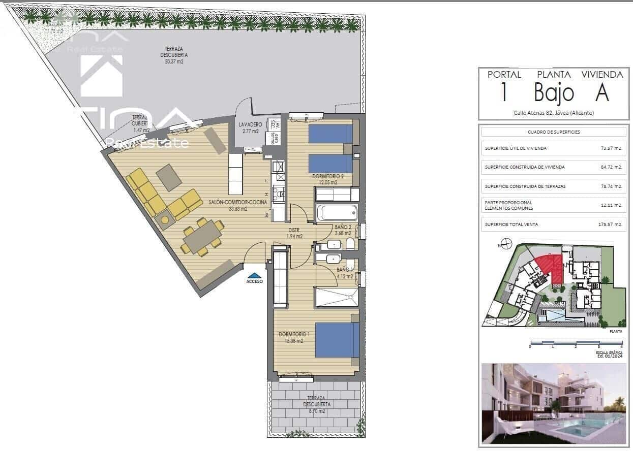 2 chambre Appartement à vendre à Javea / Xabia avec piscine garage - 521 000 € (Ref: 8454939)
