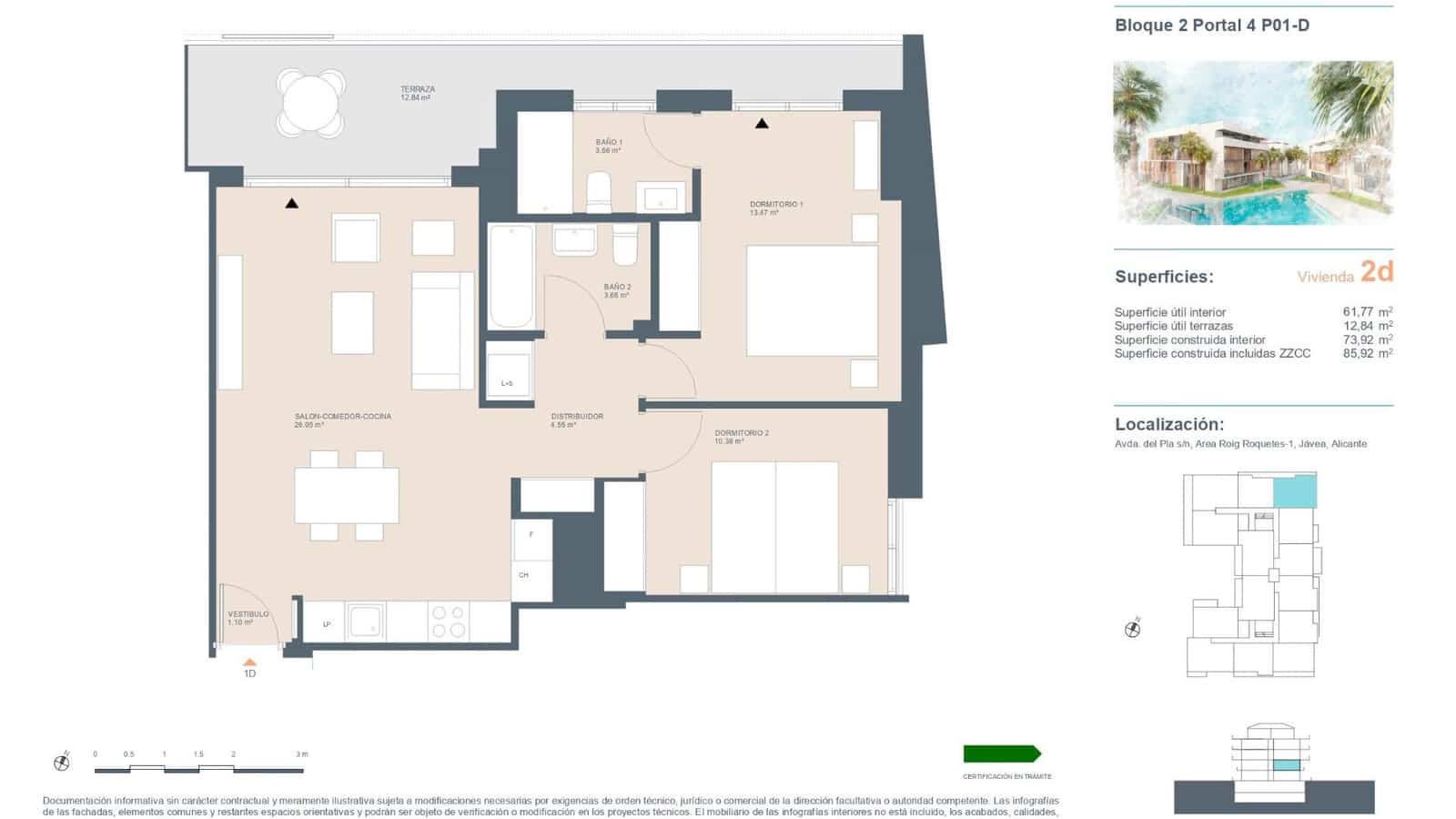 2 sypialnia Apartament na sprzedaż w Javea / Xabia z basenem garażem - 340 000 € (Ref: 8776355)