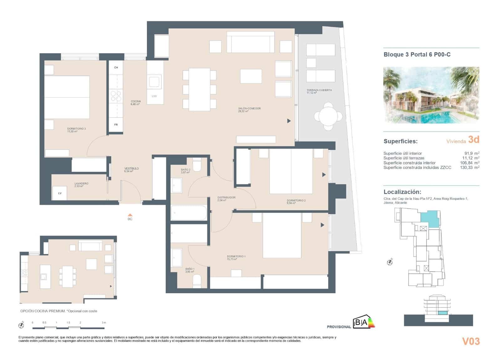 3 quarto Apartamento para venda em Javea / Xabia com piscina garagem - 409 500 € (Ref: 8936833)