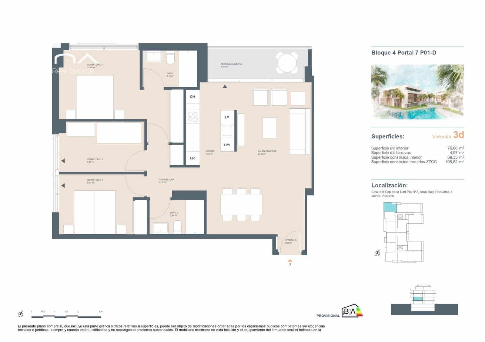 3 Zimmer Apartment zu verkaufen in Javea / Xabia mit Pool Garage - 375.000 € (Ref: 8954225)
