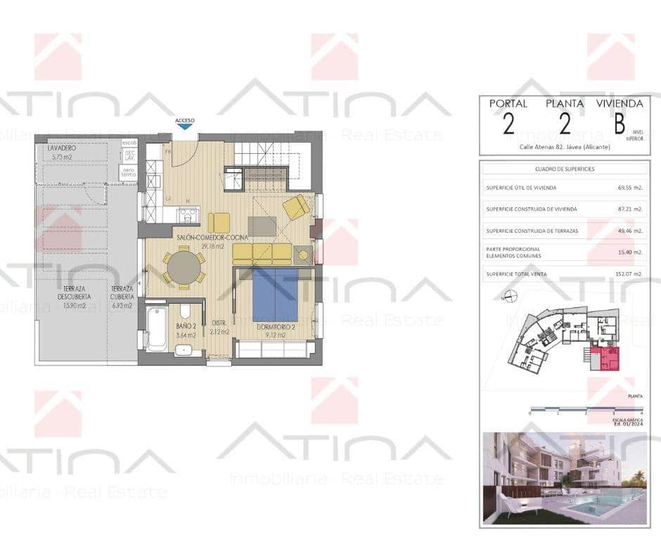 2 soveværelse Lejlighed til salg i Javea / Xabia med swimmingpool garage - € 469.000 (Ref: 9171731)