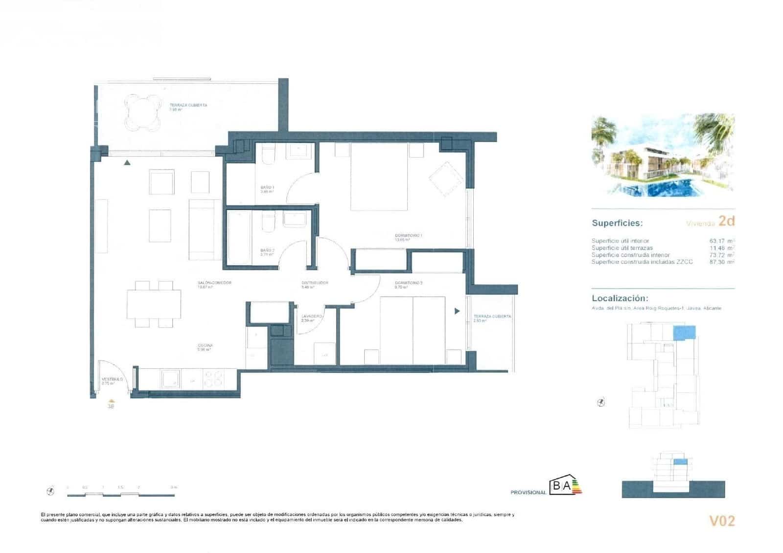 2 sypialnia Apartament na sprzedaż w Javea / Xabia z basenem garażem - 425 000 € (Ref: 9679995)