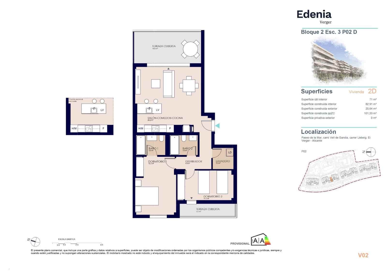 2 bedroom Apartment for sale in El Vergel / Verger with pool - € 344,000 (Ref: 9739021)