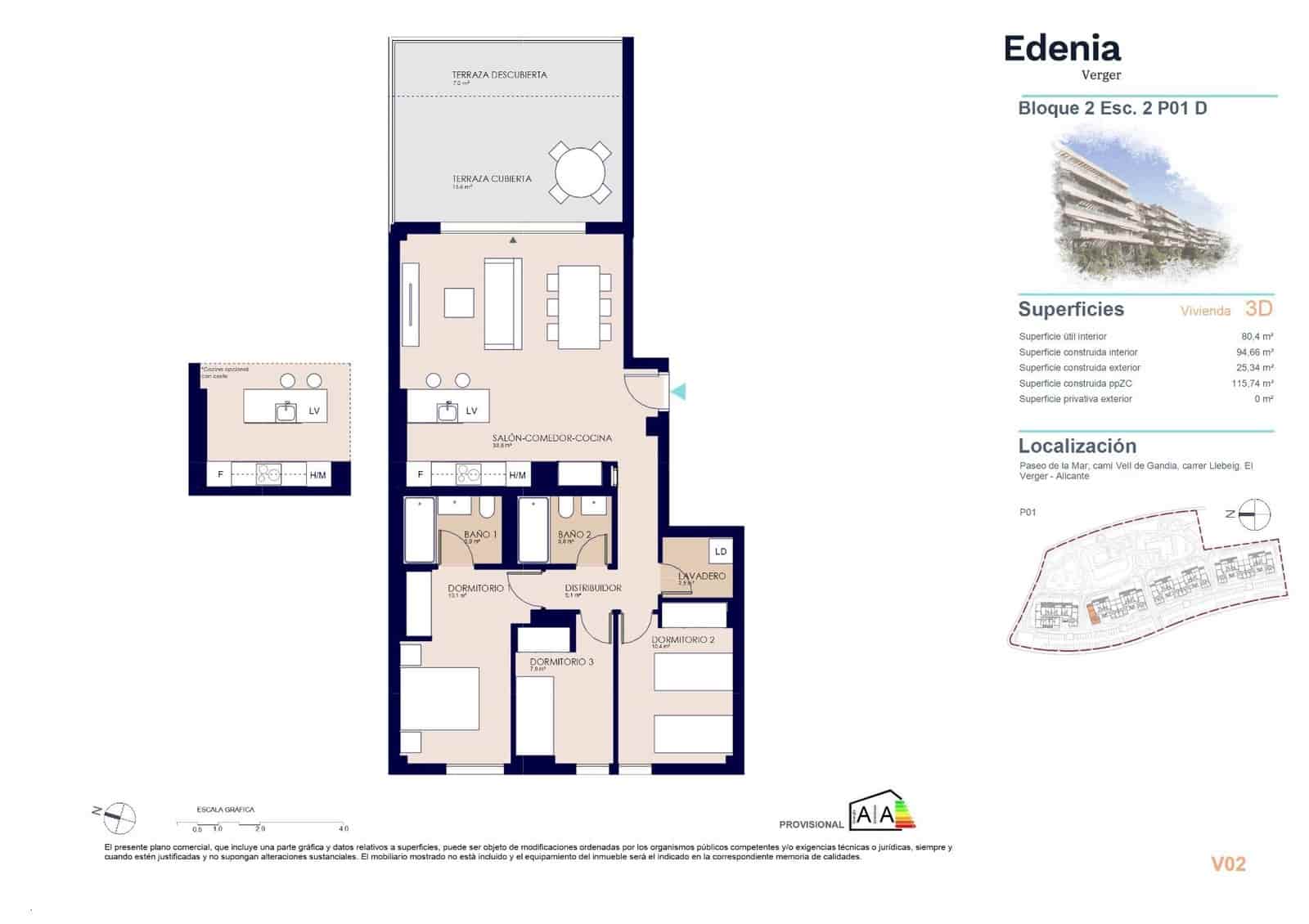 3 sovrum Lägenhet till salu i El Vergel / Verger med pool - 386 000 € (Ref: 9739022)