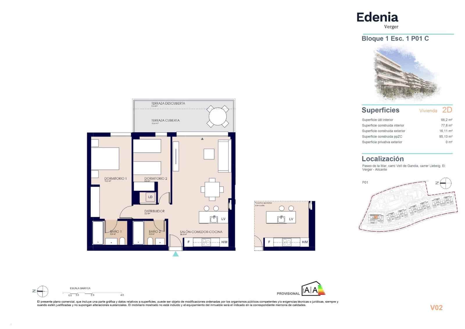 2 camera da letto Appartamento in vendita in El Vergel / Verger con piscina - 333.000 € (Rif: 9739024)