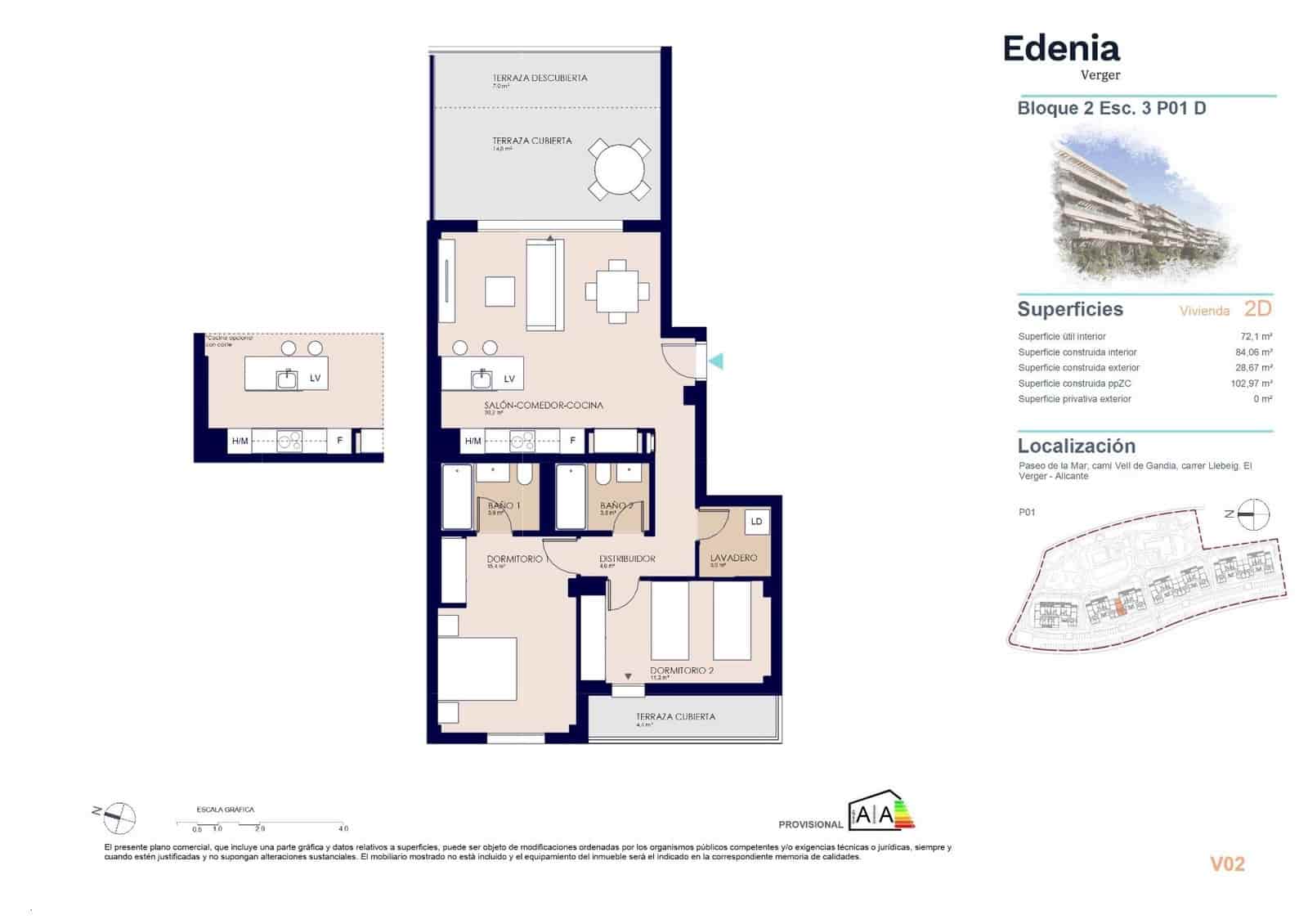 2 slaapkamer Appartement te koop in El Vergel / Verger met zwembad - € 333.000 (Ref: 9741884)