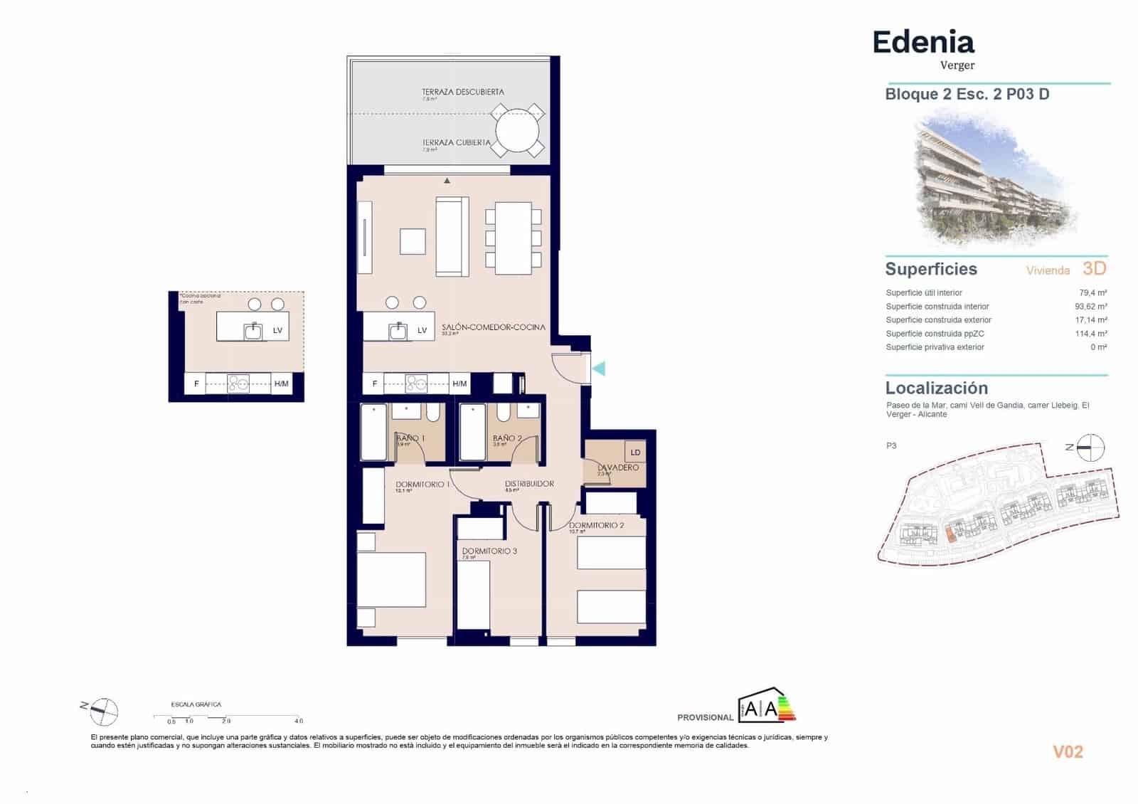 3 bedroom Apartment for sale in El Vergel / Verger with pool - € 425,000 (Ref: 9741885)