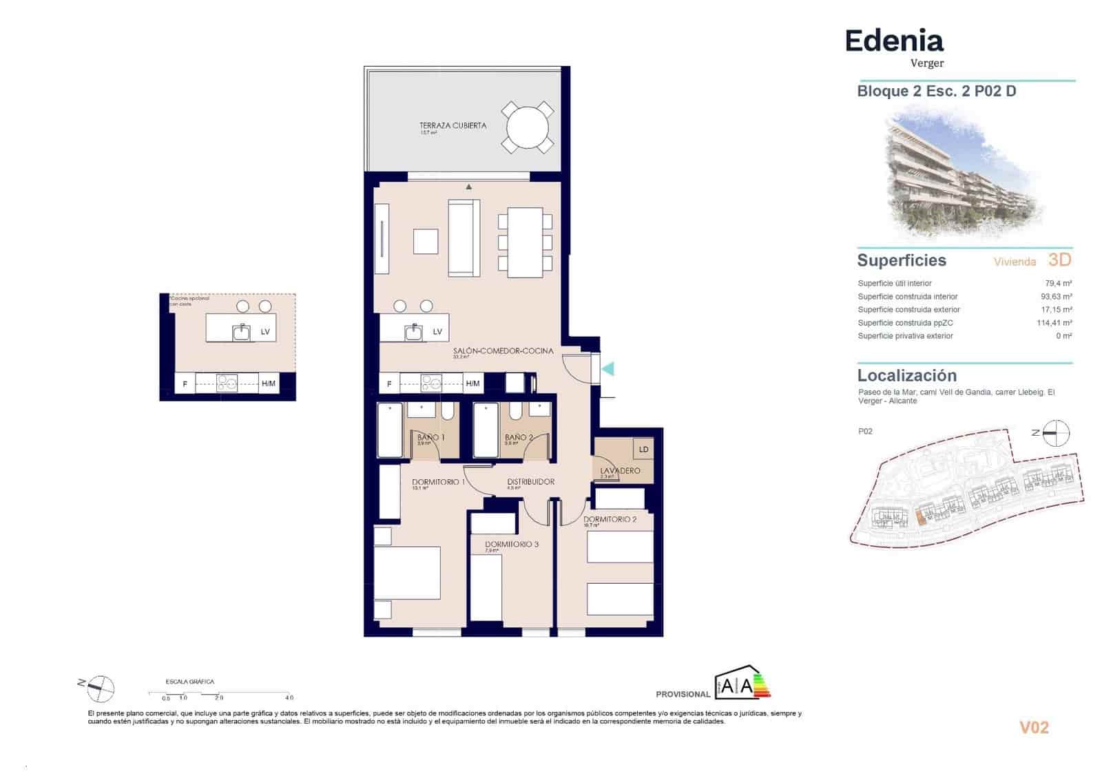 3 slaapkamer Appartement te koop in El Vergel / Verger met zwembad - € 410.000 (Ref: 9741887)