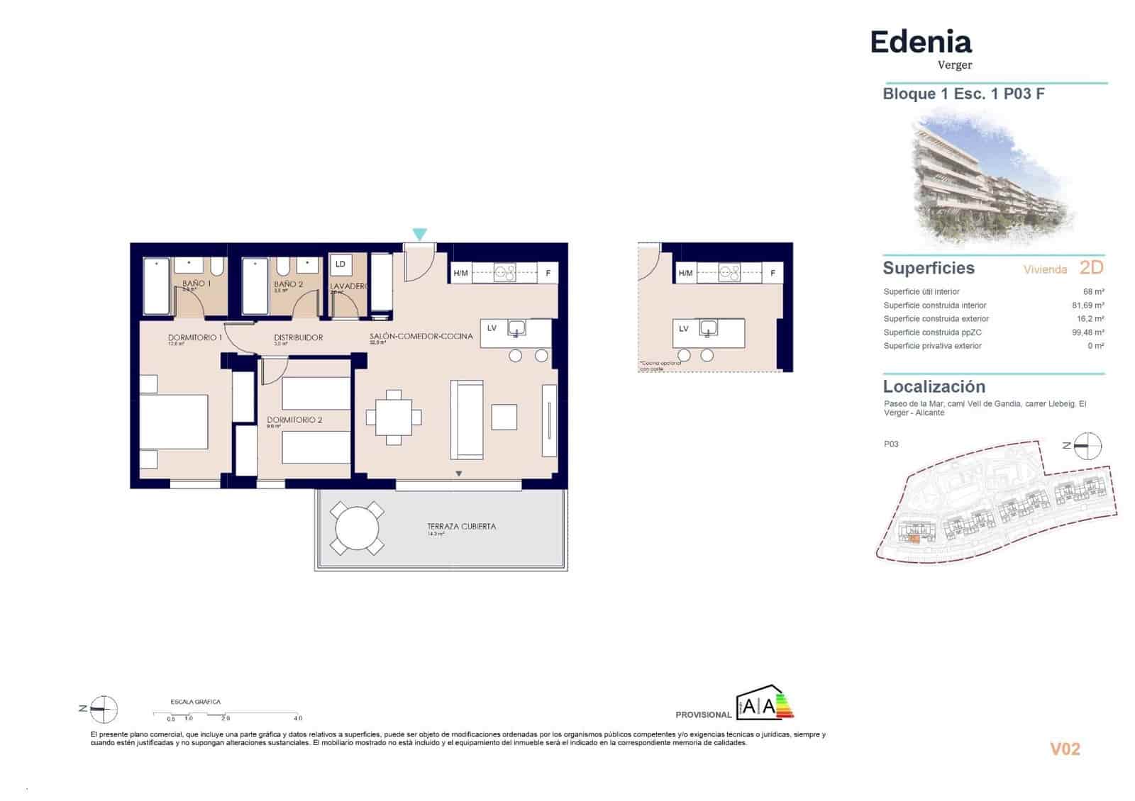 2 sovrum Lägenhet till salu i El Vergel / Verger med pool - 335 000 € (Ref: 9741891)