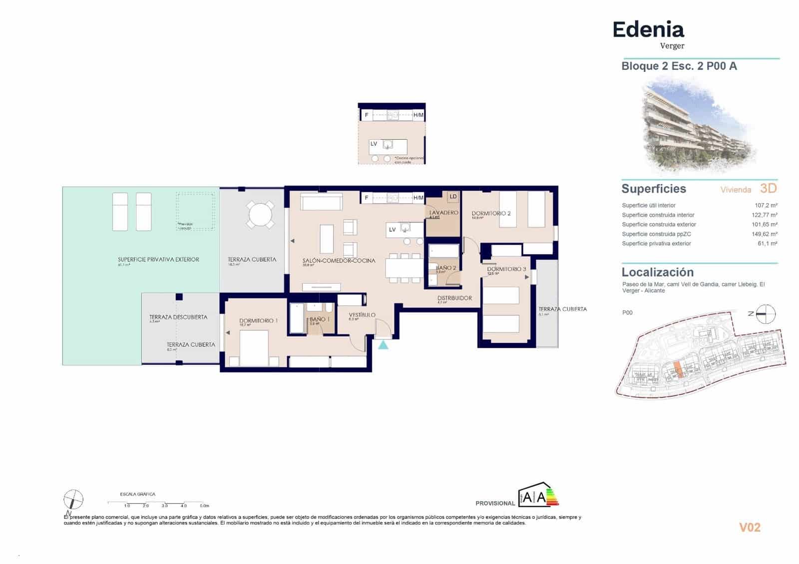 3 bedroom Beach Apartment for sale in El Vergel / Verger with pool - € 491,000 (Ref: 9741899)