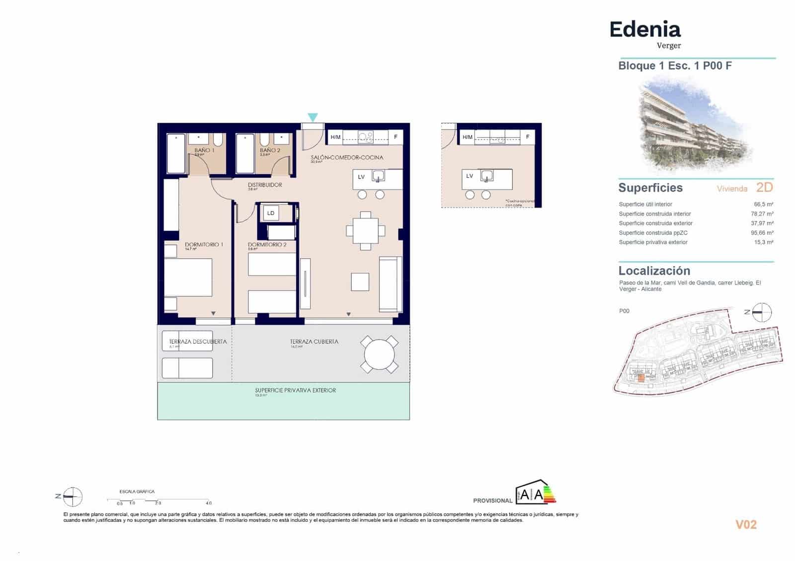 2 bedroom Beach Apartment for sale in El Vergel / Verger with pool - € 300,000 (Ref: 9741900)