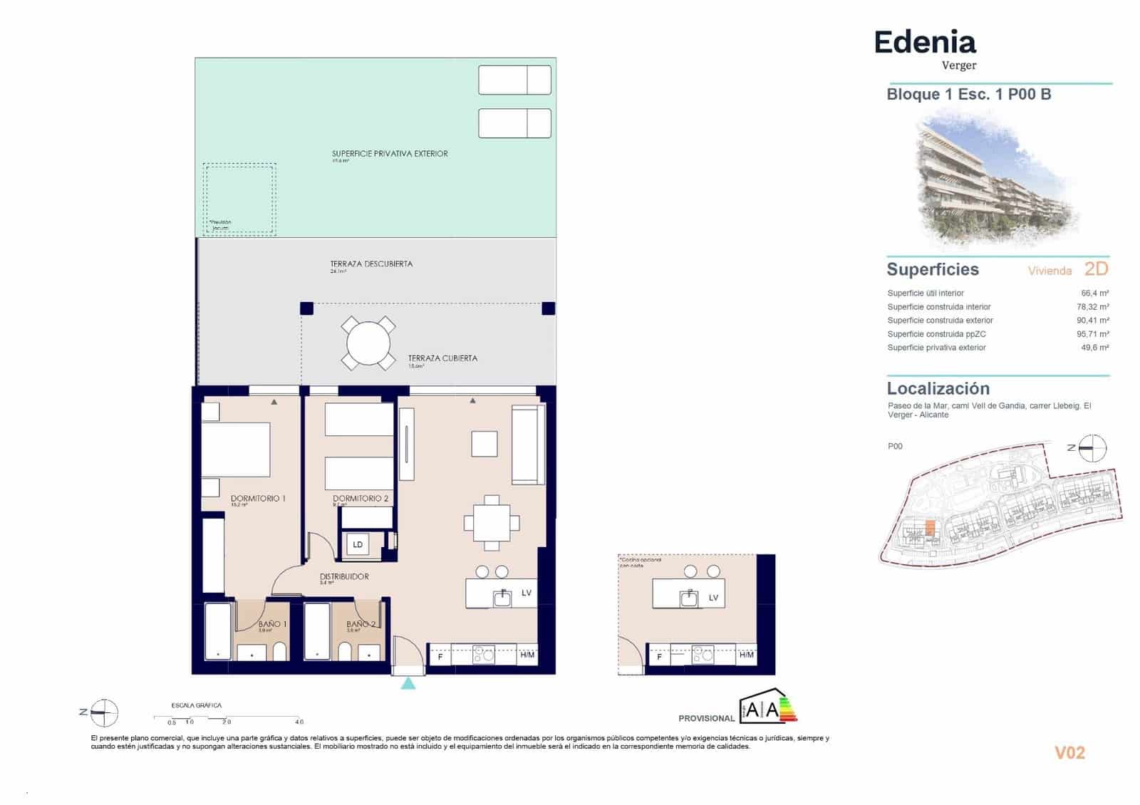 2 bedroom Beach Apartment for sale in El Vergel / Verger with pool - € 360,000 (Ref: 9741901)