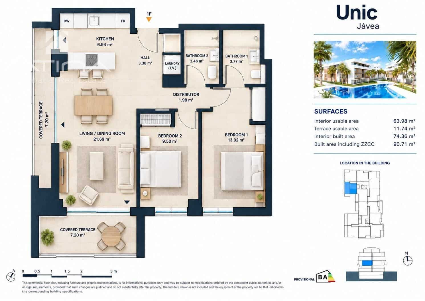 2 sovrum Lägenhet till salu i Javea / Xabia med pool garage - 415 000 € (Ref: 9799464)
