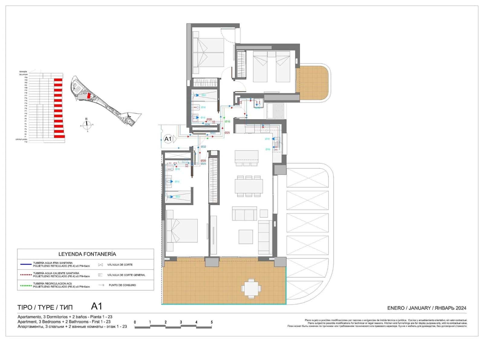 3 bedroom Apartment for sale in Benidorm with pool - € 641,000 (Ref: 9862045)