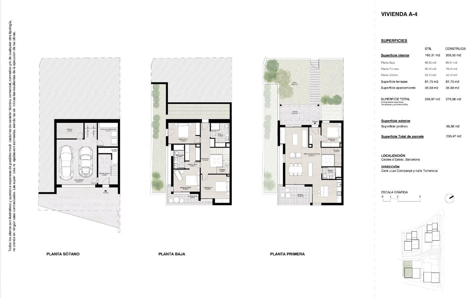 4 sypialnia Dom blizniak na sprzedaż w Caldes d'Estrac z garażem - 1 070 170 € (Ref: 9400929)