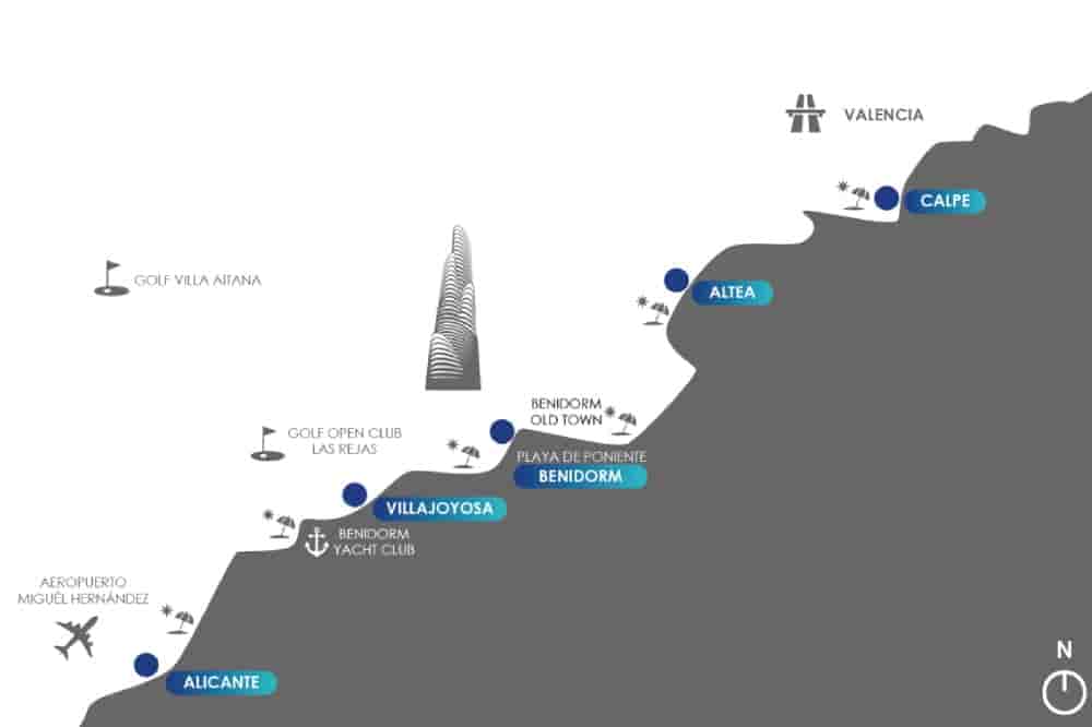 4 makuuhuone Huoneisto myytävänä paikassa Benidorm mukana uima-altaan 
autotalli - 1 986 000 € (Ref: 9249375)