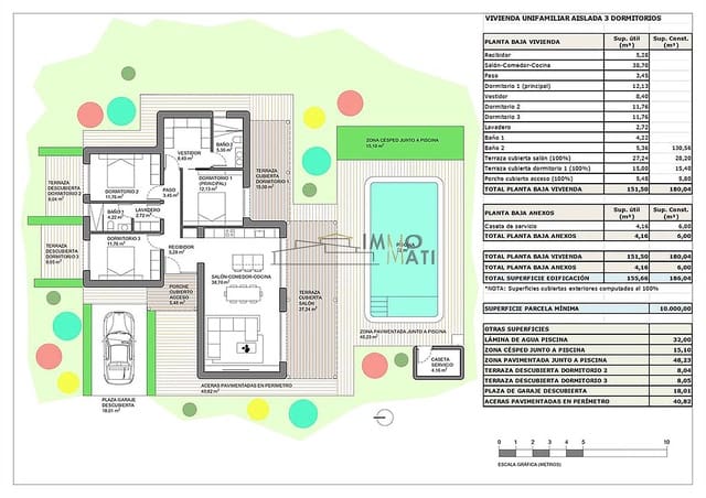 3 bedroom Villa for sale in Pinoso with pool garage - € 339,000 (Ref: 9516594)