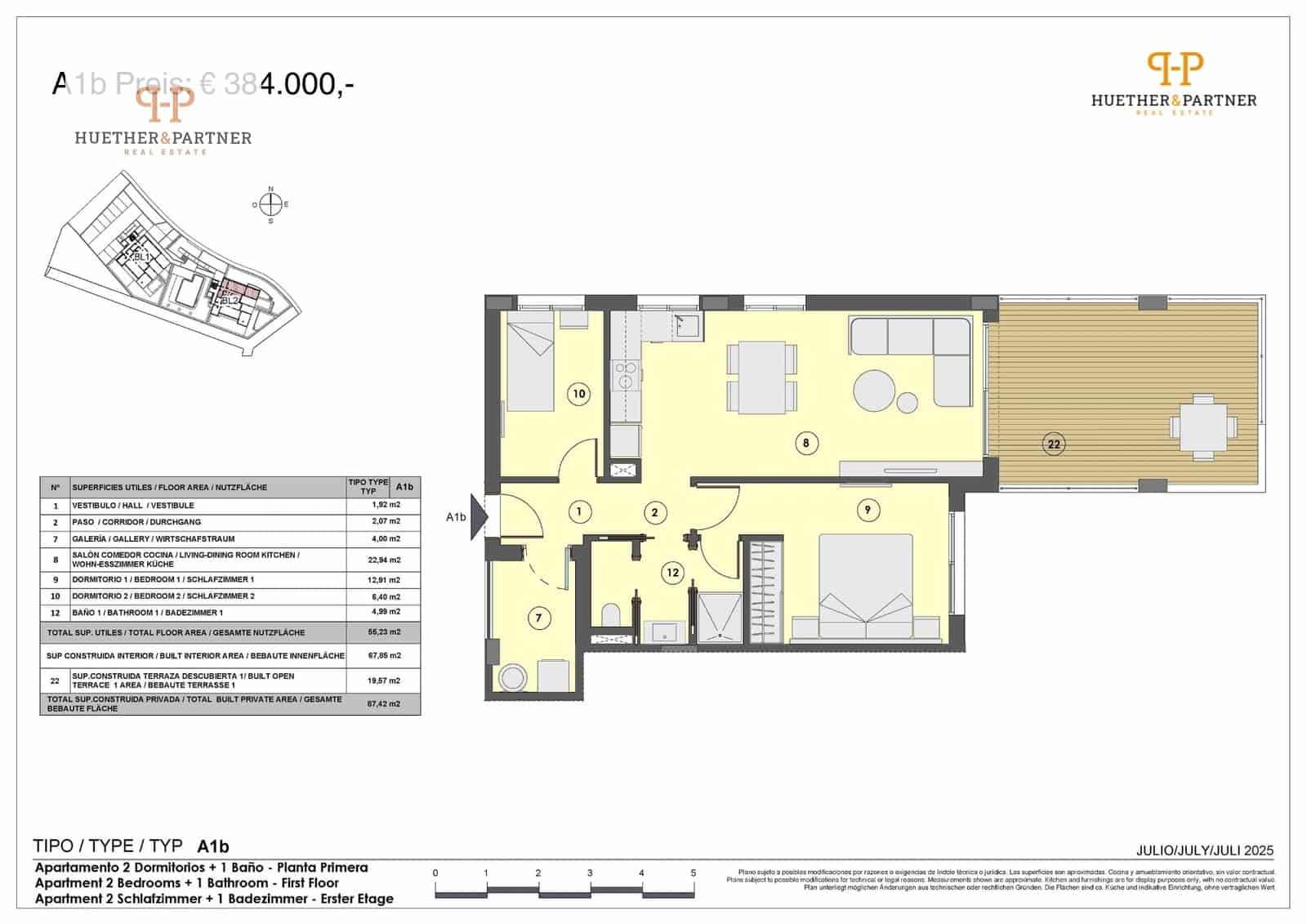 2 chambre Appartement à vendre à Canyamel - 436 000 € (Ref: 9871668)