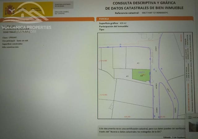Bauplatz zu verkaufen in Tinajo - 117.000 € (Ref: 10176194)