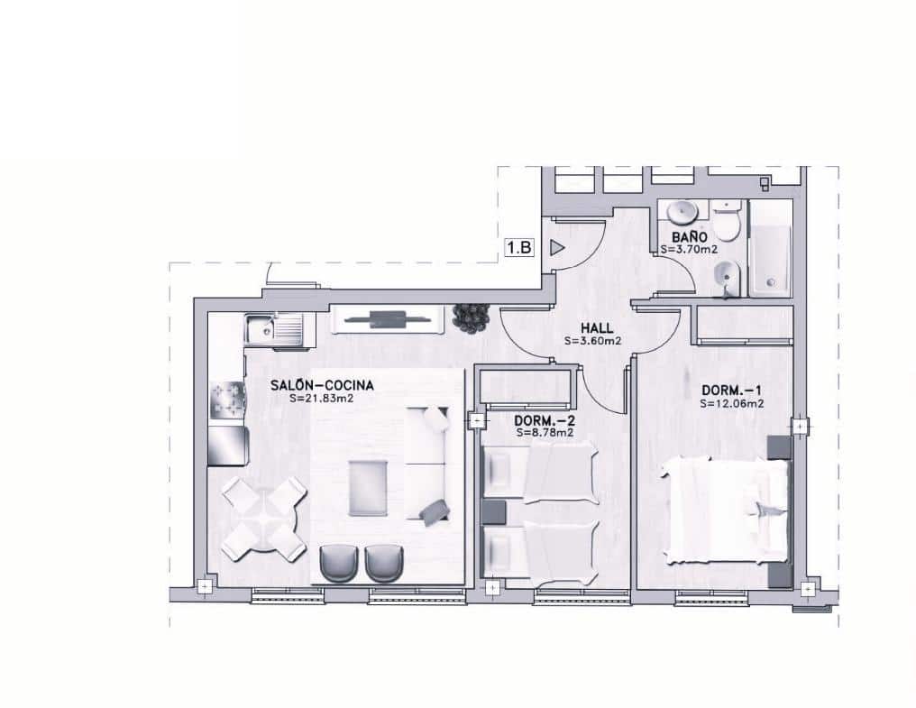 2 bedroom Flat for sale in Malaga city with garage - € 365,000 (Ref: 9557949)