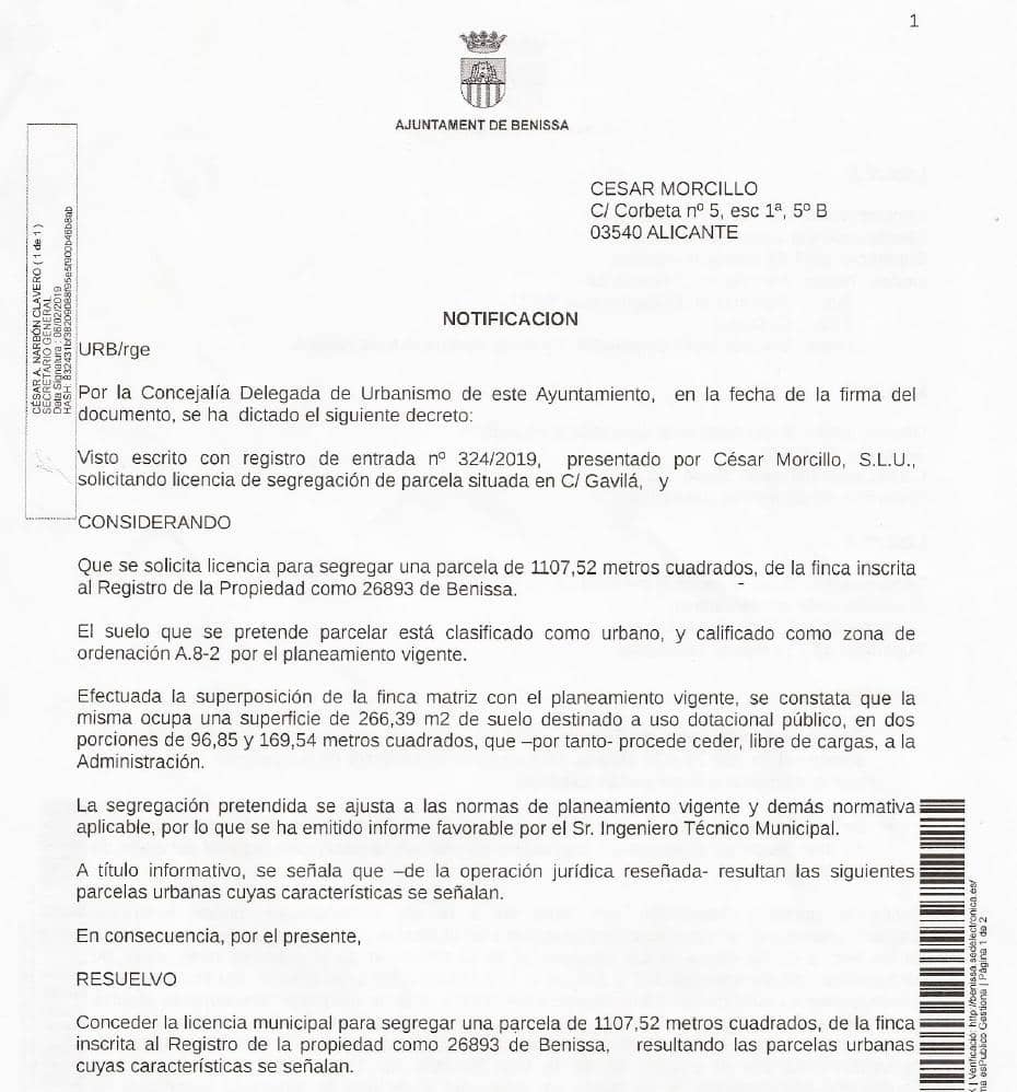 Byggetomt til salgs i Benissa - € 1 500 000 (Ref: 8562250)