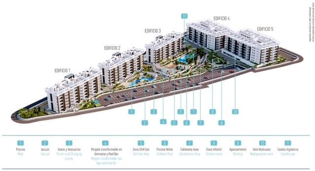Apartamento de 2 habitaciones en La Mata, Torrevieja en venta con piscina garaje - 252.800 € (Ref: 8707297)