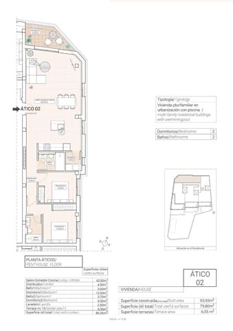 2 soverom Penthouse til salgs i Hondón de las Nieves med svømmebasseng garasje - € 220 000 (Ref: 9267331)