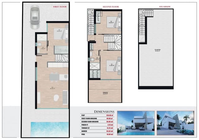 3 soverom Villa til salgs i Santiago de la Ribera, San Javier med svømmebasseng garasje - € 350 000 (Ref: 9306098)