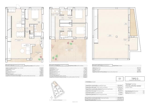 3 Zimmer Villa zu verkaufen in Hondón de las Nieves mit Pool Garage - 357.250 € (Ref: 9460175)