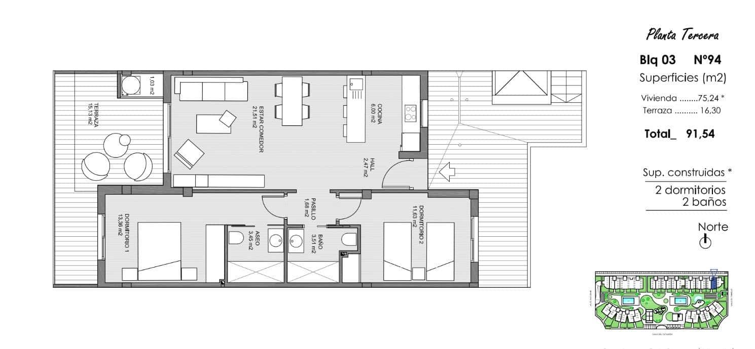 2 soverom Leilighet til salgs i El Raso med svømmebasseng garasje - € 294 000 (Ref: 9460187)