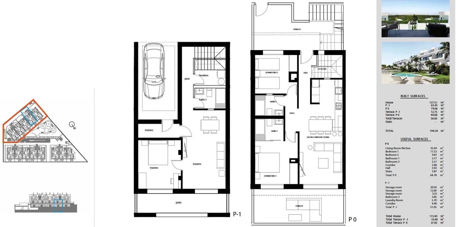 2 makuuhuone Bungalow myytävänä paikassa Torrevieja mukana uima-altaan 
autotalli - 315 000 € (Ref: 9469071)