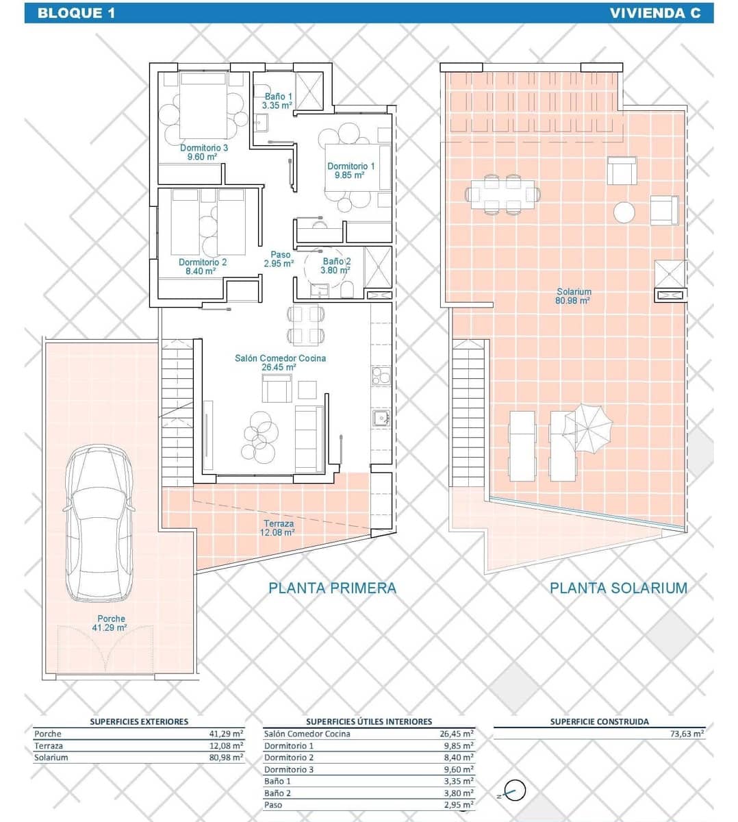 3 chambre Bungalow à vendre à Pilar de la Horadada avec piscine garage - 284 900 € (Ref: 9538016)