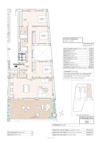3 soverom Leilighet til salgs i Hondón de las Nieves med svømmebasseng garasje - € 280 000 (Ref: 9560534)