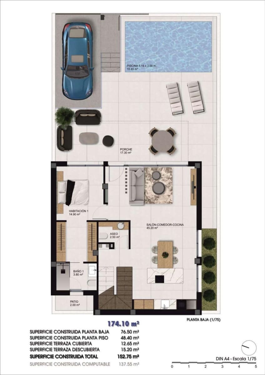 3 Zimmer Reihenhaus zu verkaufen in Dolores mit Pool Garage - 435.000 € (Ref: 9579578)